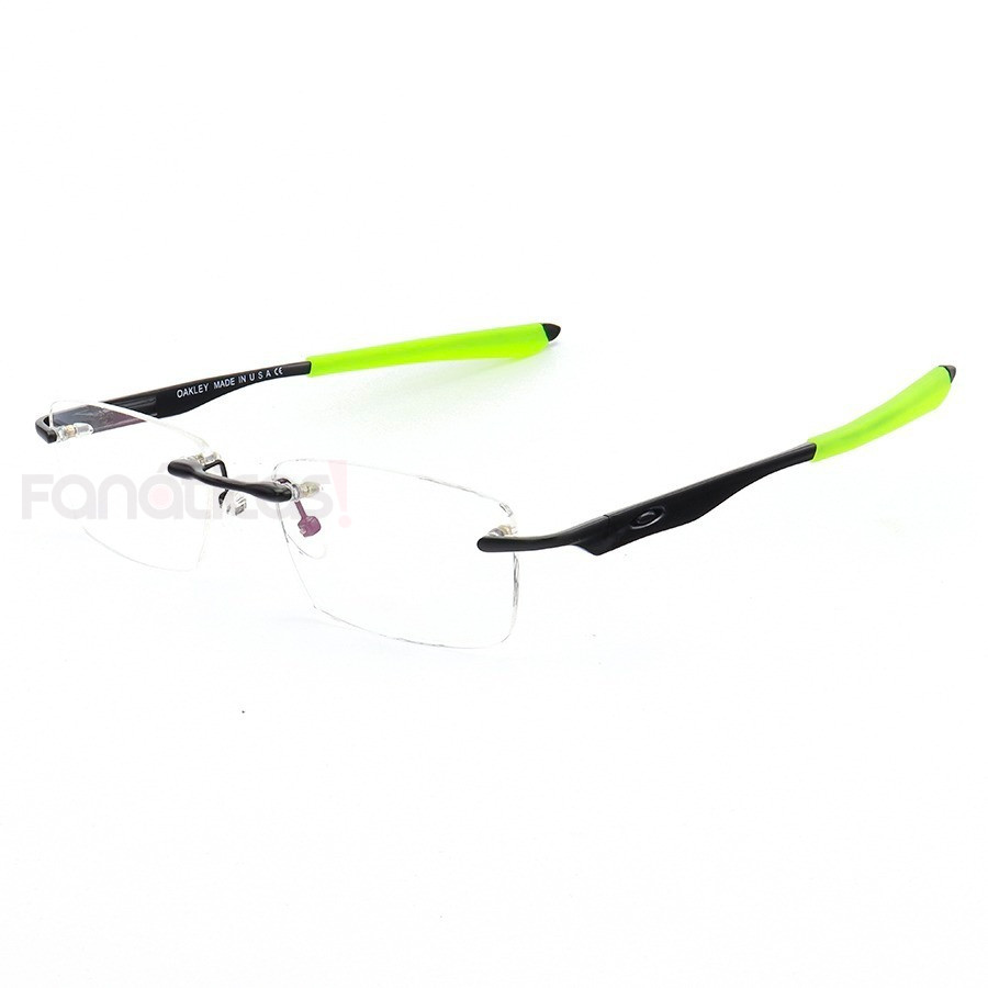 Armação de Óculos Flutuante Sem Aro Oakley Wingfold Preto e Verde