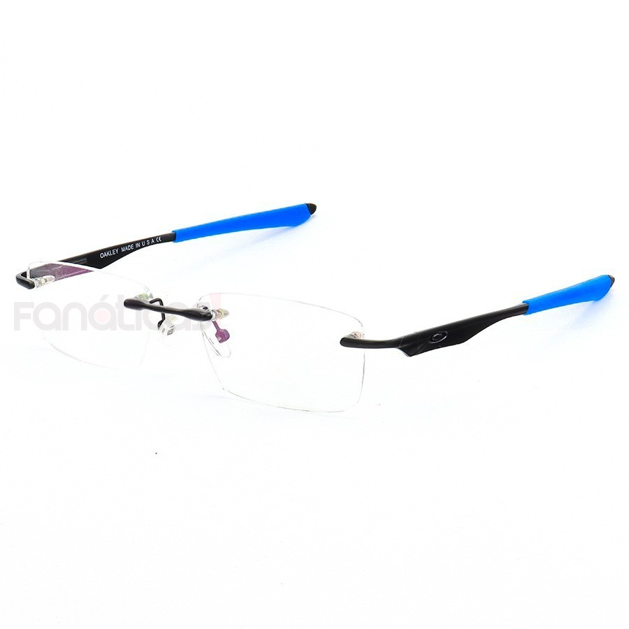 Armação de Óculos Flutuante Sem Aro Oakley Wingfold Preto e Azul Dark