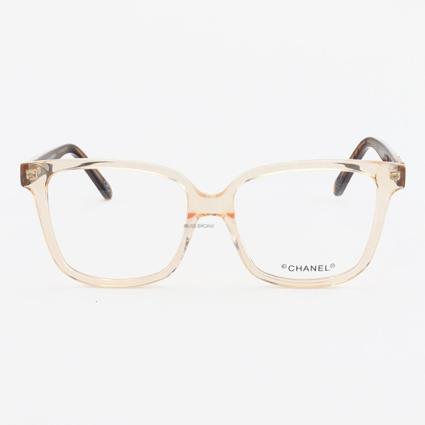 Armação de Óculos Quadrado Chanel CH1215 Creme Translúcido