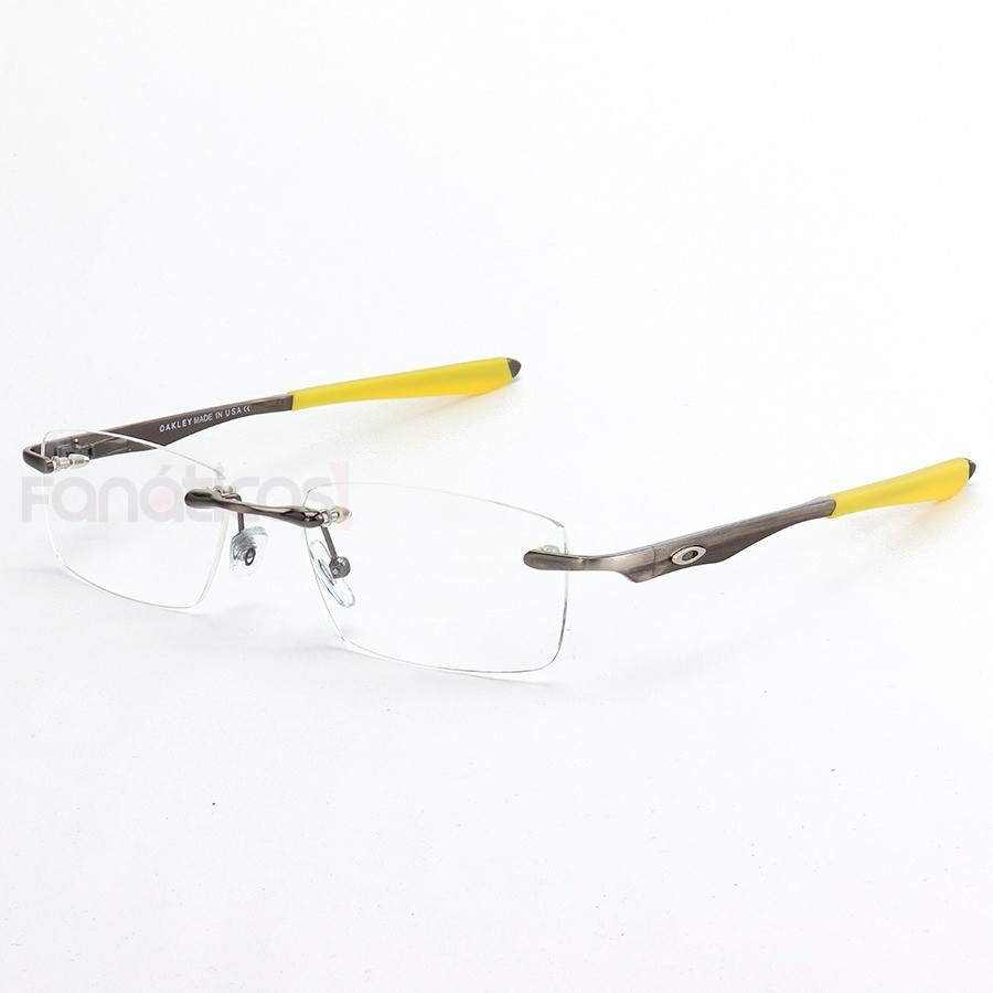 Armação de Óculos Flutuante Sem Aro Wingfold Grafite e Amarelo