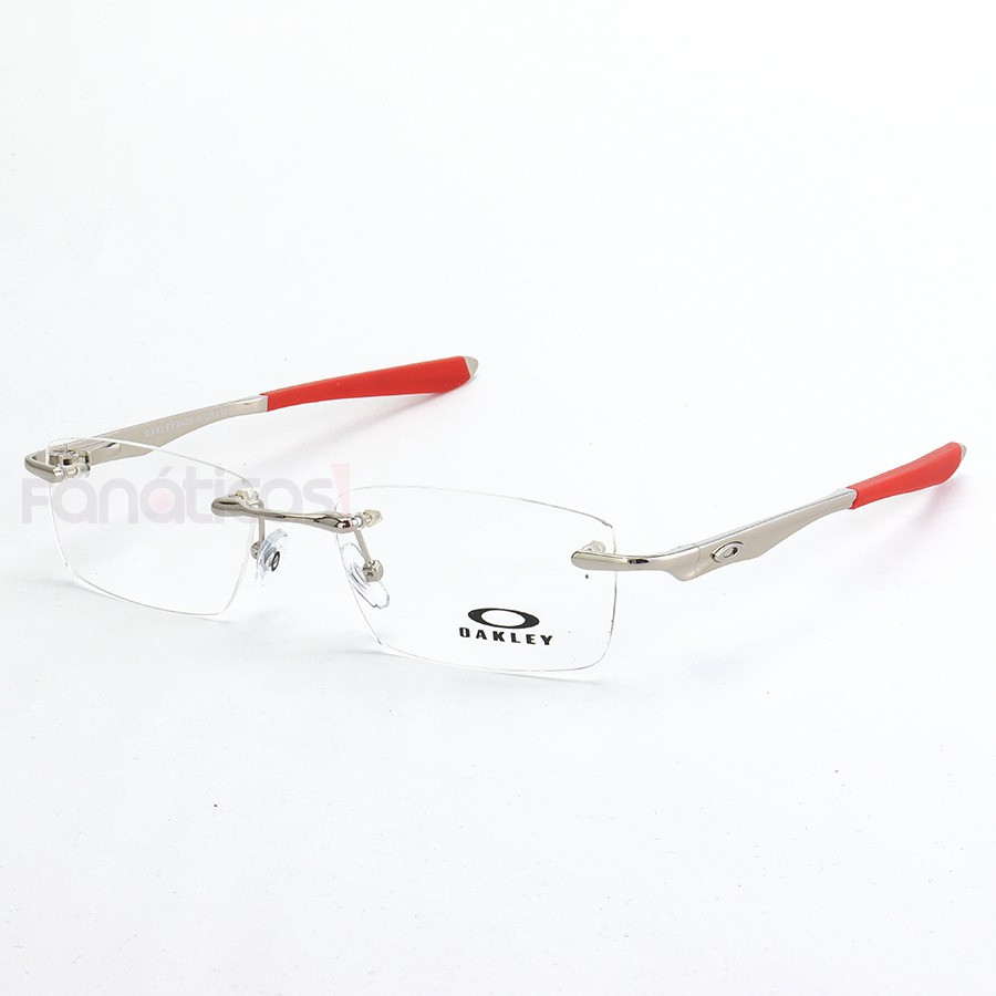 Armação de Óculos Flutuante Sem Aro Wingfold Prata e Vermelho