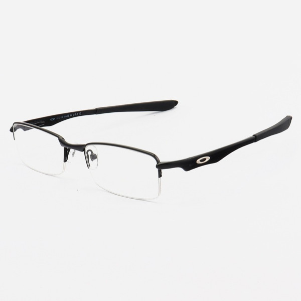 Armação de Óculos Retangular Meio Aro Brushed OX5040 Preto