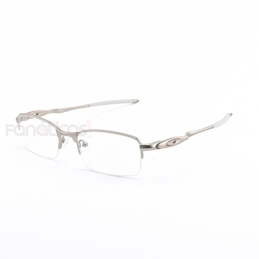 Armação de Óculos Oakley Meio Aro Evade OX3208 Prata e Branco