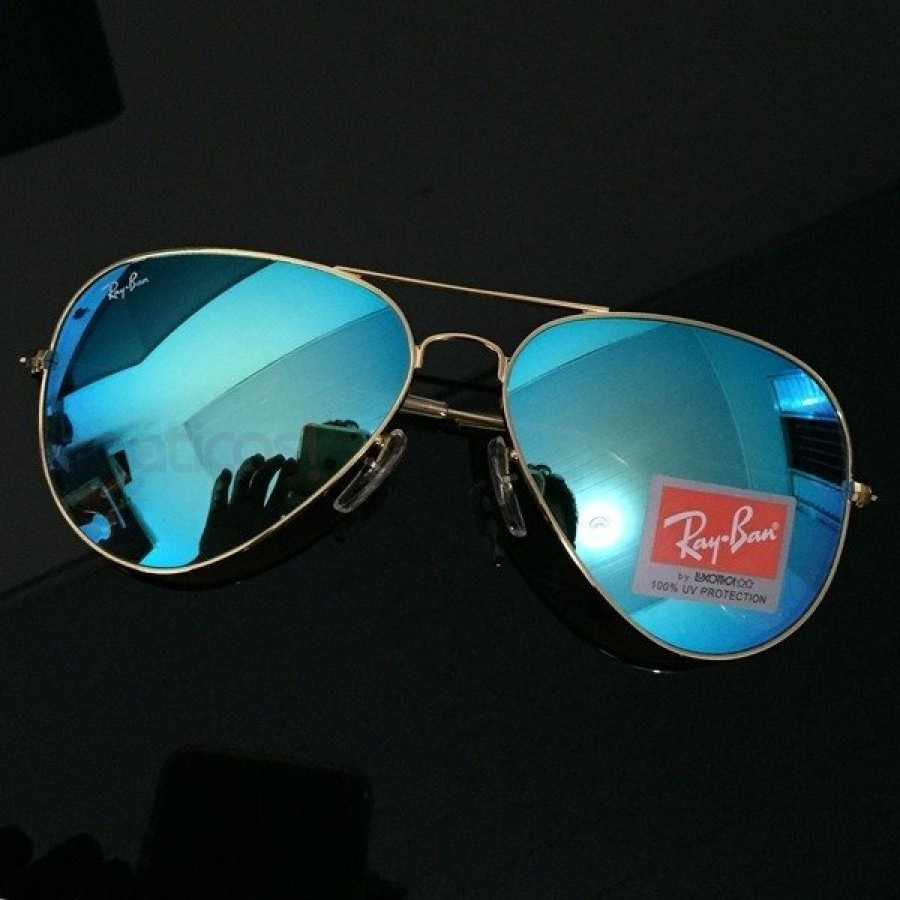 Óculos de Sol Ray Ban Aviador Azul Espelhado