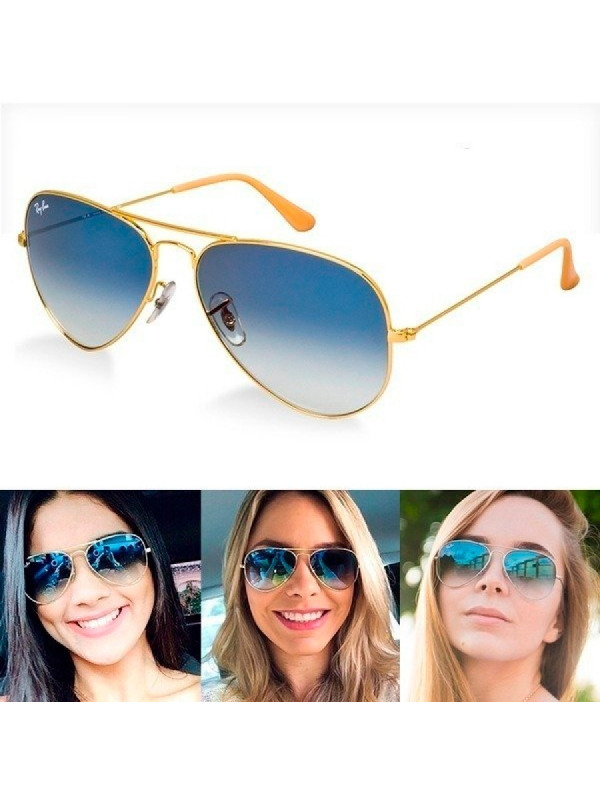 Óculos de Sol Aviador Azul Degrade