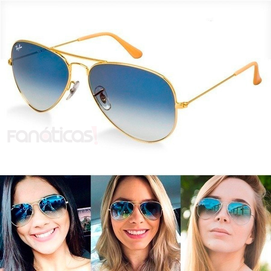 Óculos de Sol Ray Ban Aviador Azul Degrade