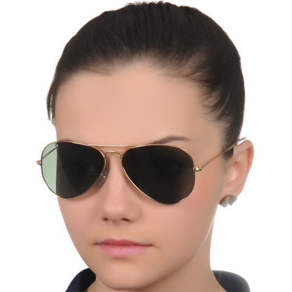 Óculos de Aviador Verde Escuro G15 com Armação Dourada