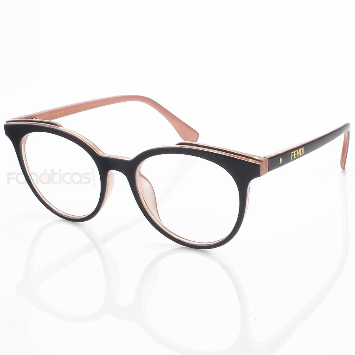Armação de Óculos Arredondado JX8205 Preto e Rosa