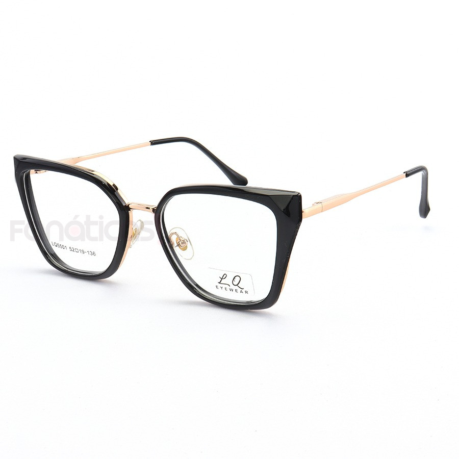 Armação de Óculos Quadrado LQ5501 Preto