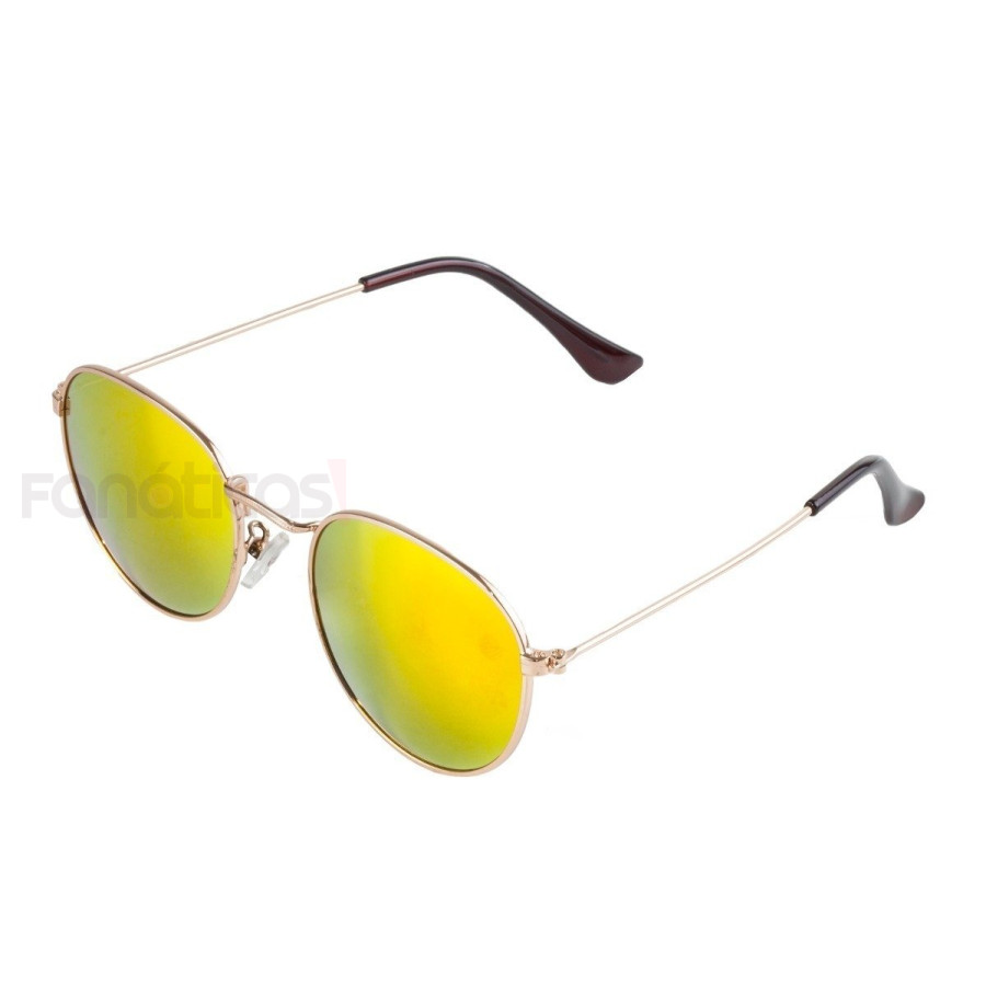 Óculos de Sol Ray-Ban Round RB3447 Dourado Com Lente Amarela