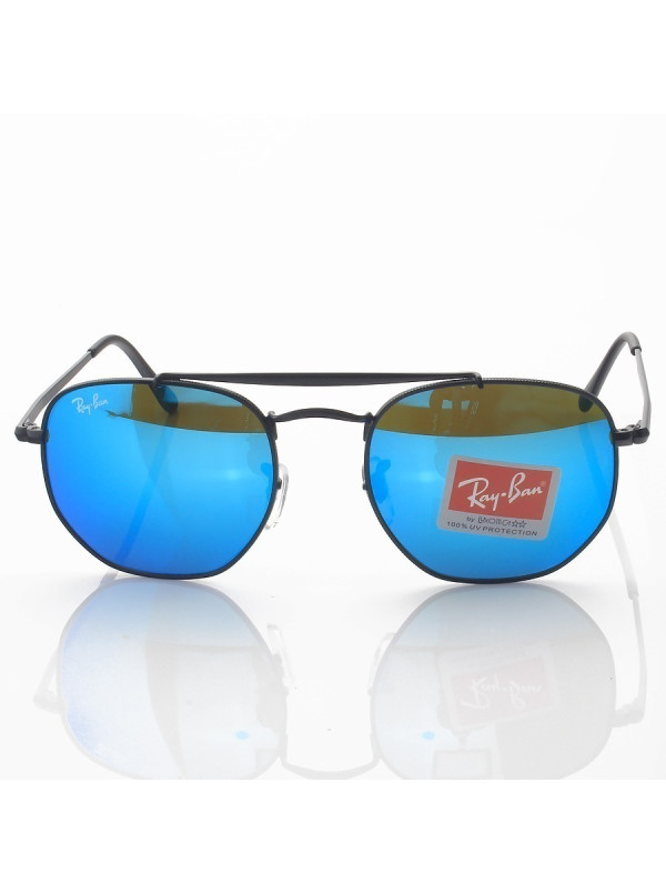 Óculos de Sol RB3648 Hexagonal Marshal Preto e Azul
