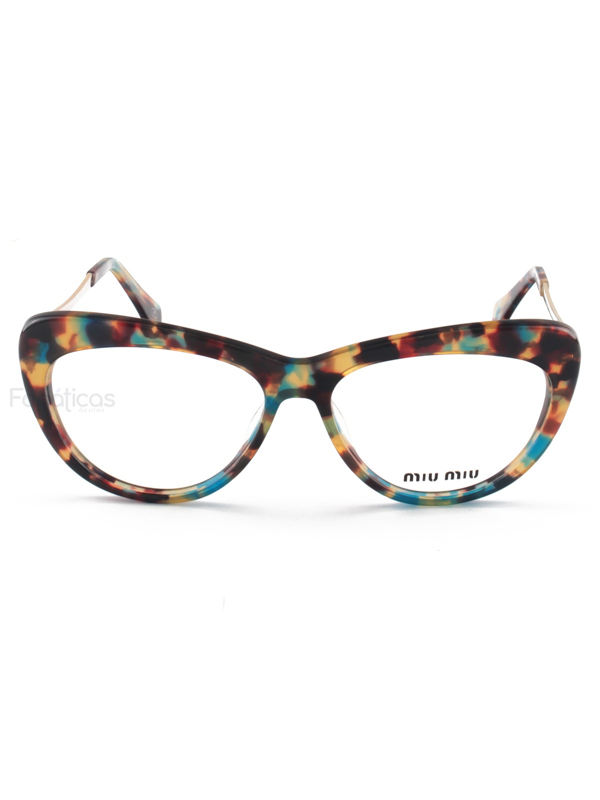 Armacao de Óculos Gatinho VMU 01M Azul Tartaruga