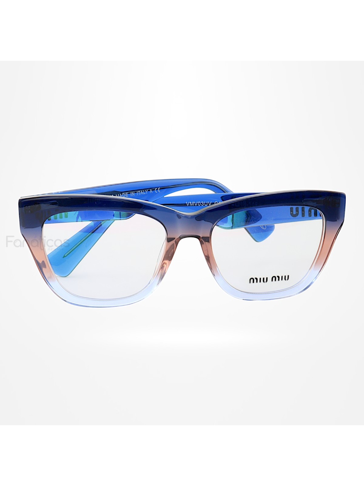Armação de Óculos Gatinho VMV03UV Azul Degrade