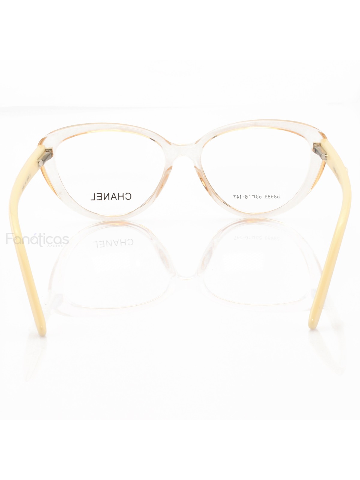 Armacao de Óculos Gatinho X3253 Creme Transparente