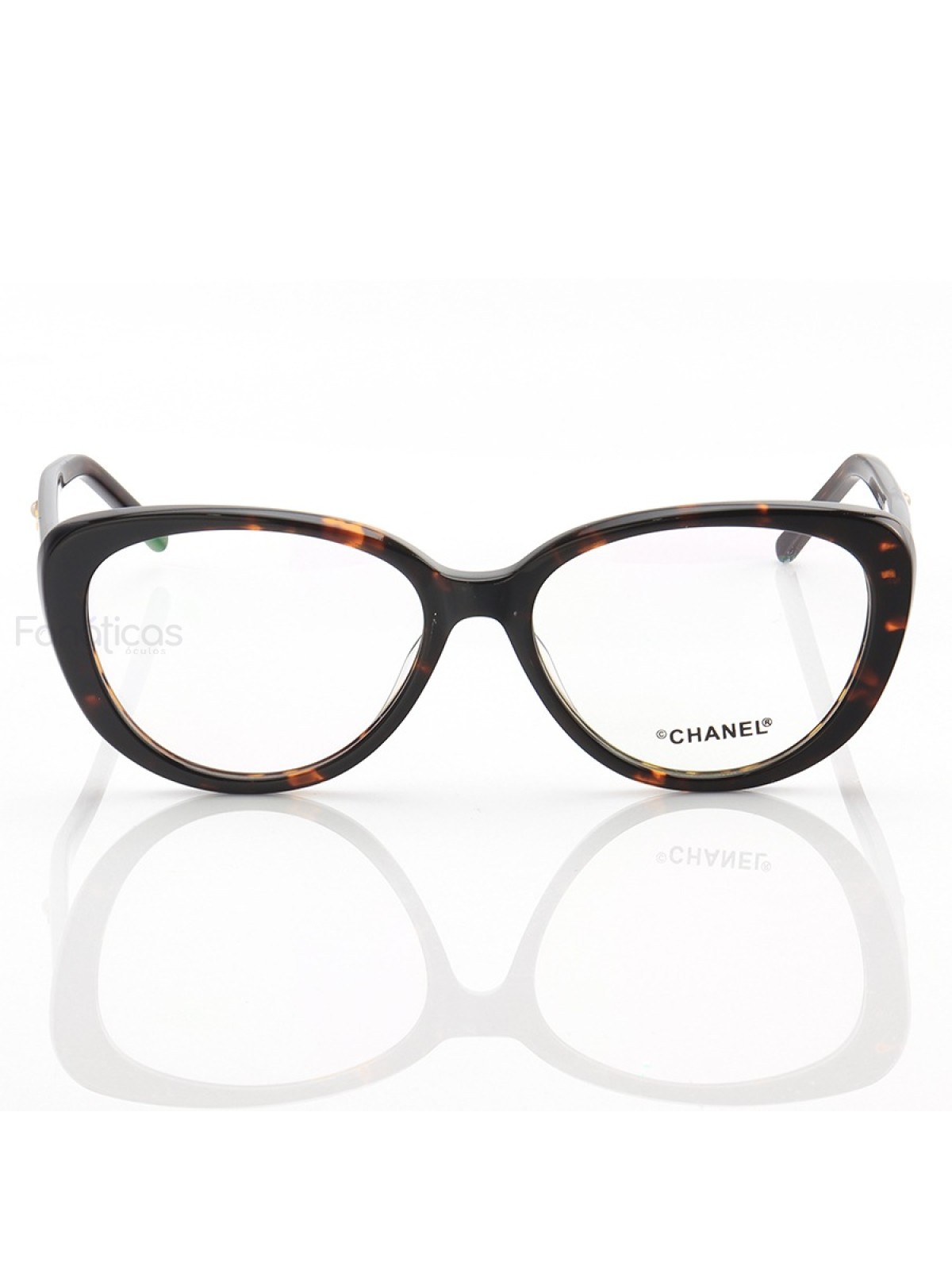 Armacao de Óculos Gatinho X3253 Tartaruga Marrom 