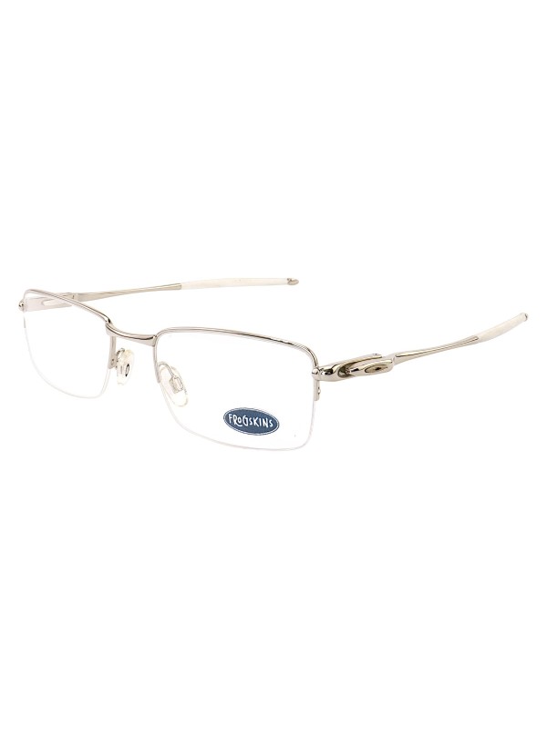 Armação de Óculos Meio Aro 826 Metal Prata Masculina