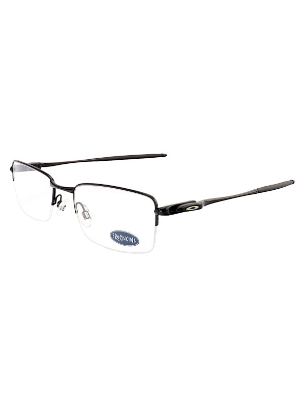 Armação de Óculos Meio Aro 826 Metal Preto Masculina