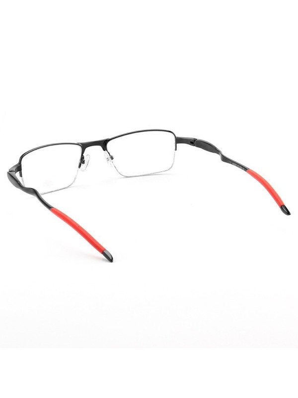 Armação de Óculos Meio Aro Evade OX3208 Preto e Vermelho