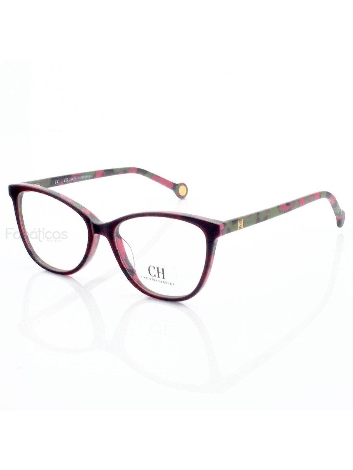 Armação de Oculos Oval CH2281 - Verde e Rosa