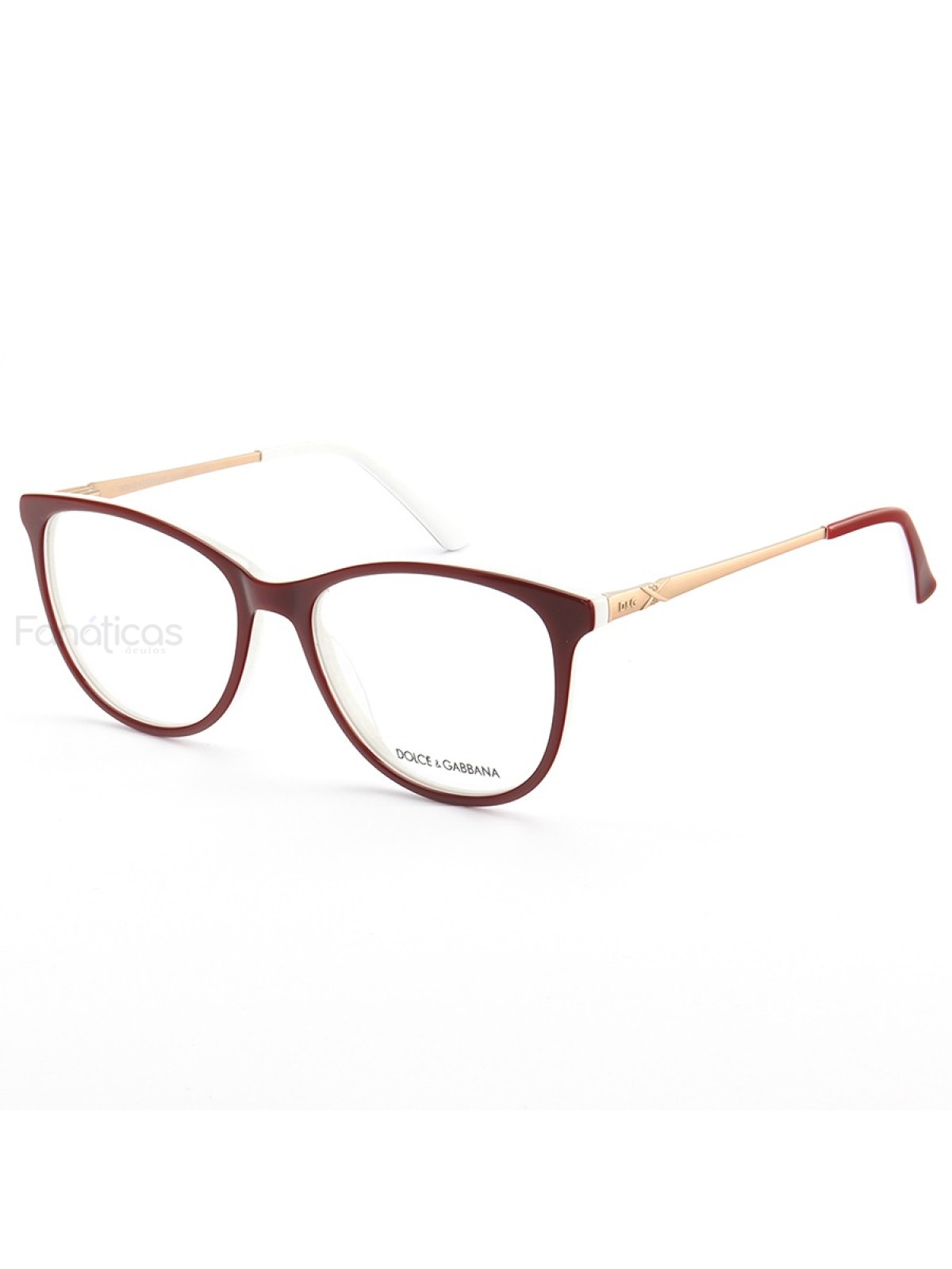Armação de Óculos Oval DG3016 Vermelho e Branca