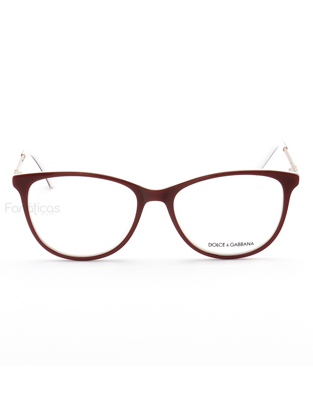 Armação de Óculos Oval DG3016 Vermelho e Branca