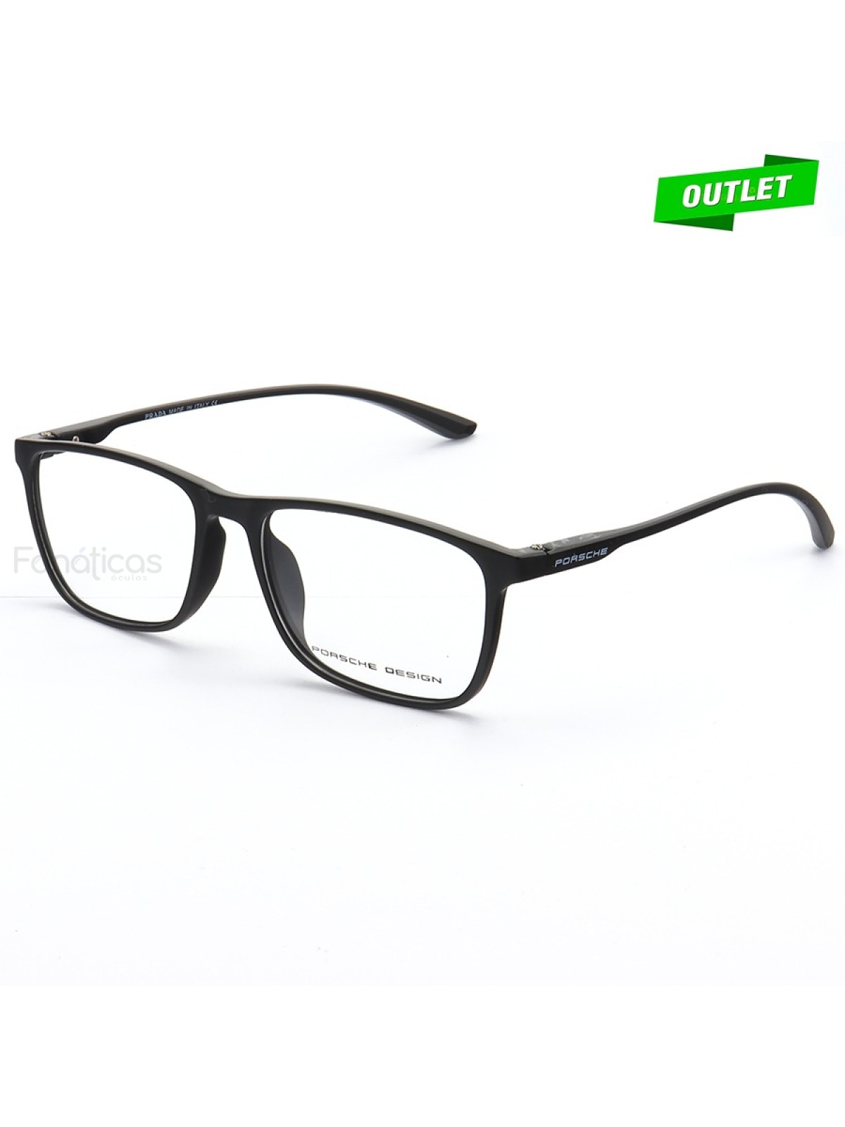 Armação de Óculos  Retangular Porsche Design P5151 Preta