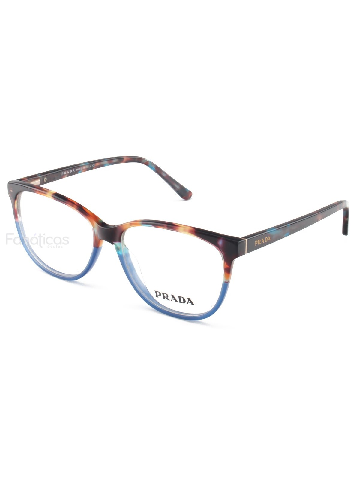 Armacao de Óculos Oval PR14RV Acetato Azul Tartaruga