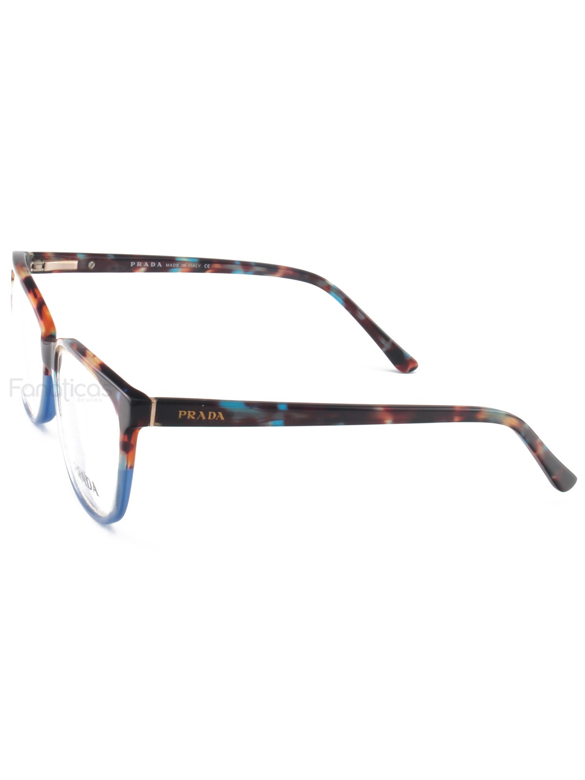 Armacao de Óculos Oval PR14RV Acetato Azul Tartaruga