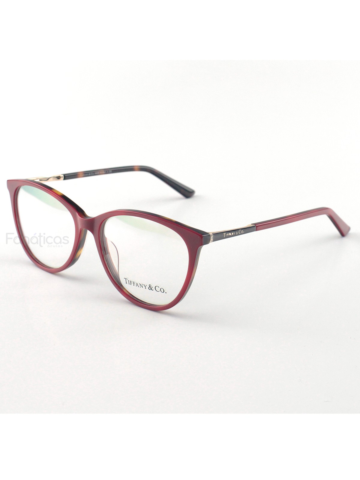 Armacao de Óculos Oval TF2142 Vermelho e Tartaruga