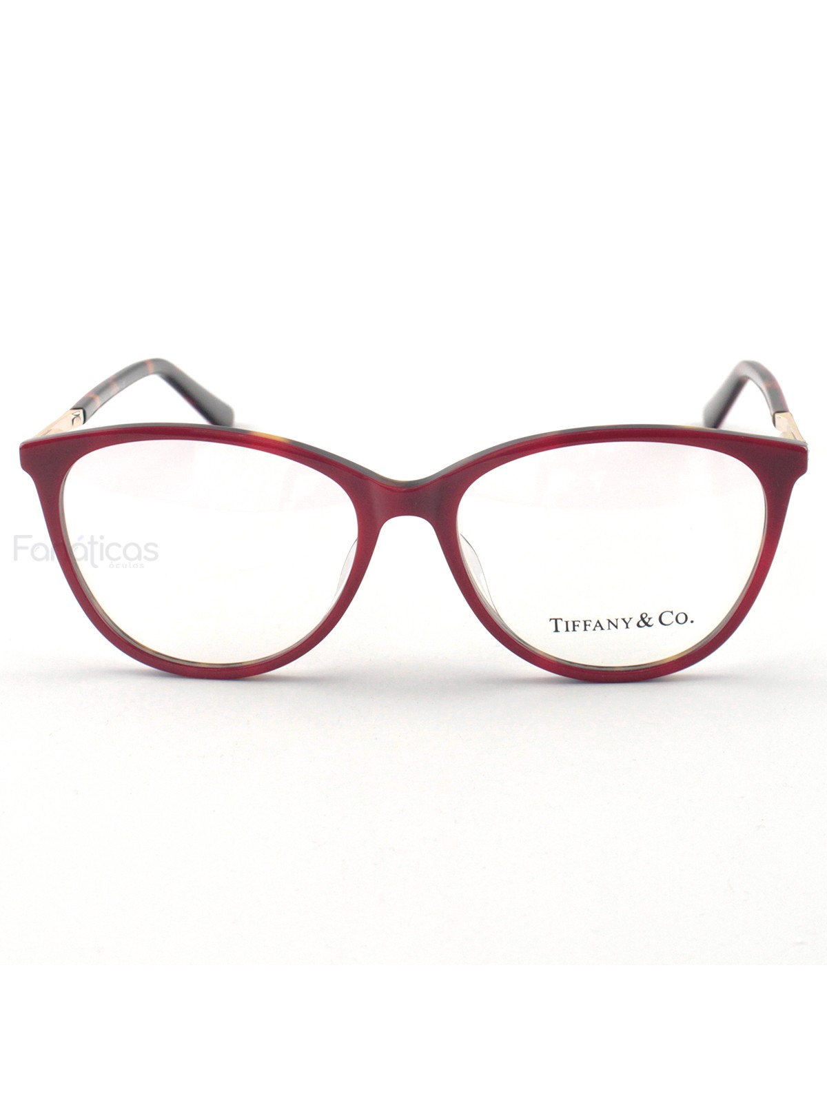Armacao de Óculos Oval TF2142 Vermelho e Tartaruga