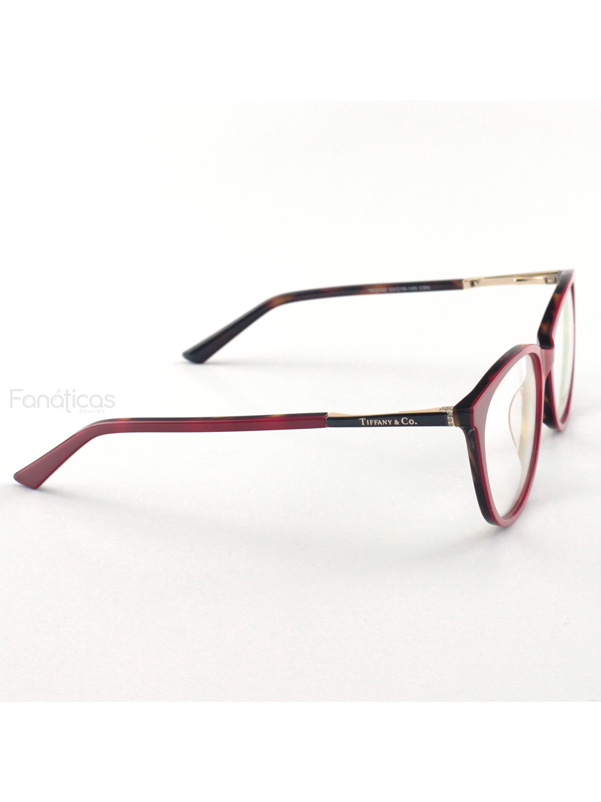Armacao de Óculos Oval TF2142 Vermelho e Tartaruga