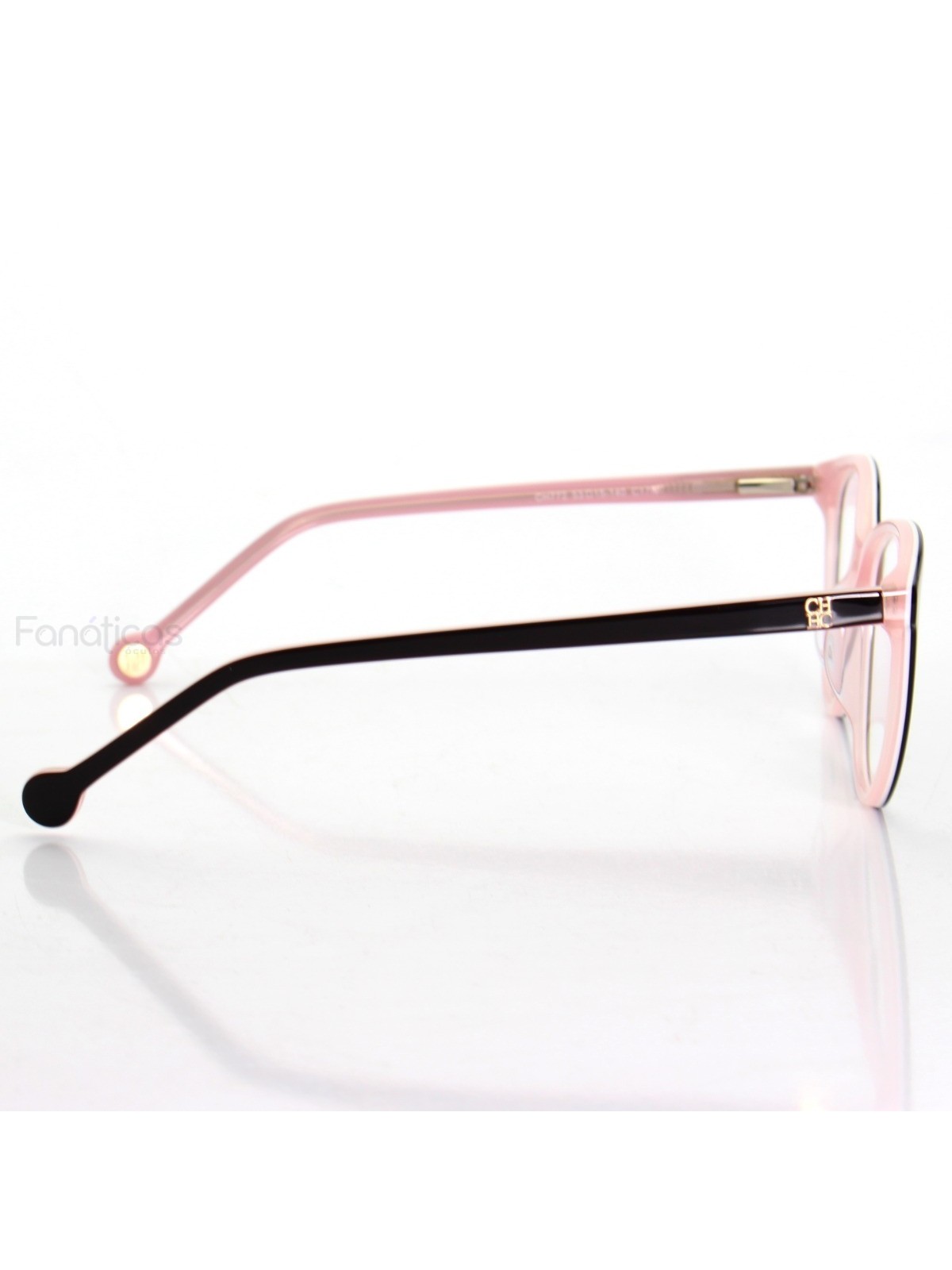 Armação de Óculos Oval VHE772 Preto e Rosa