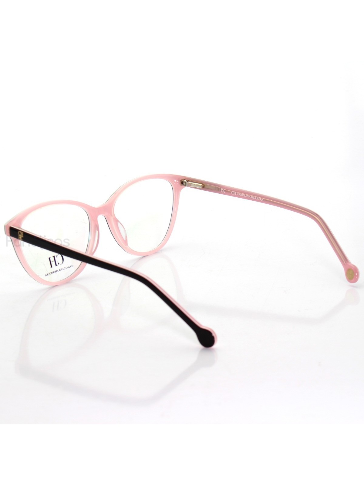 Armação de Óculos Oval VHE772 Preto e Rosa