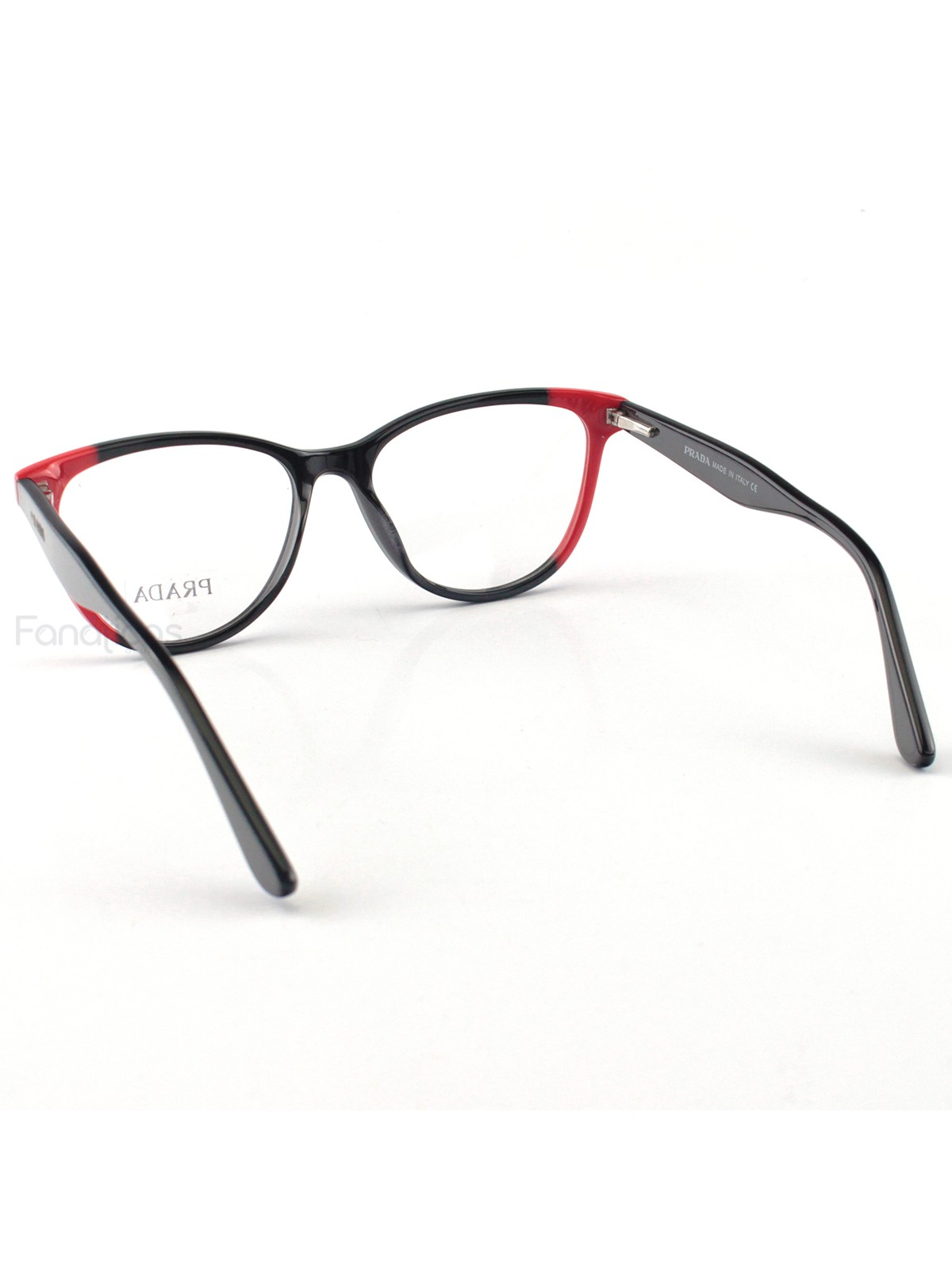 Armacao de Óculos PR 05UV Acetato Preta e Vermelha