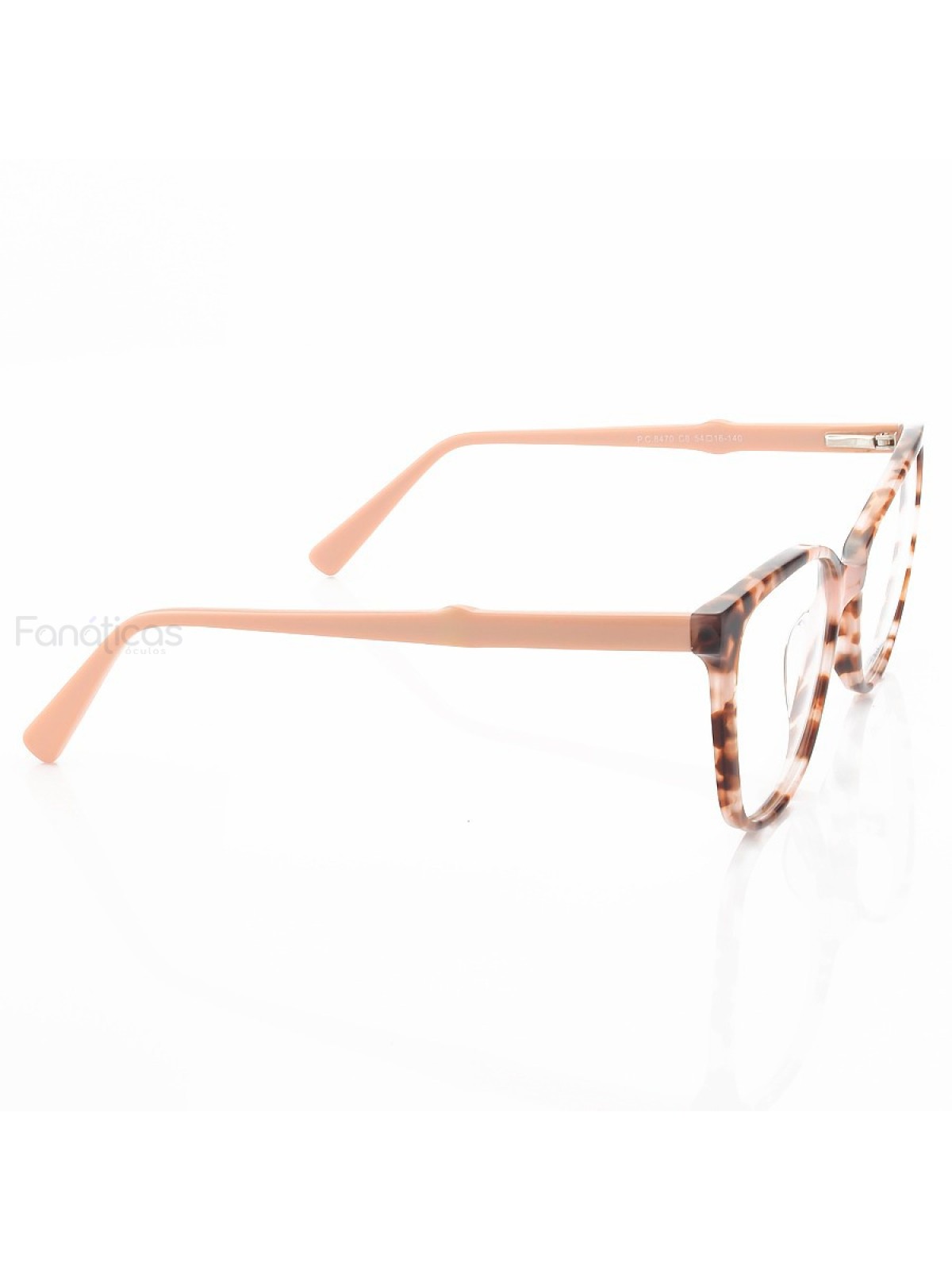 Armação de Óculos Quadrada  PC8470 Tartaruga e Rosa