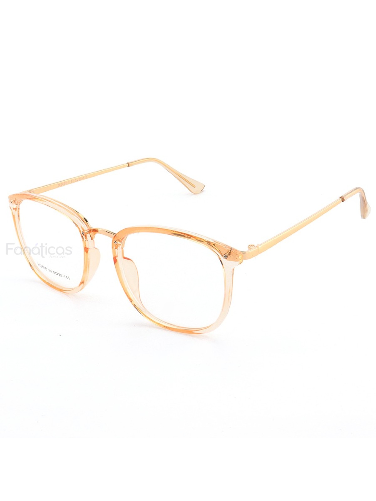 Armação de Óculos Quadrada 26266B CD Creme Transparente
