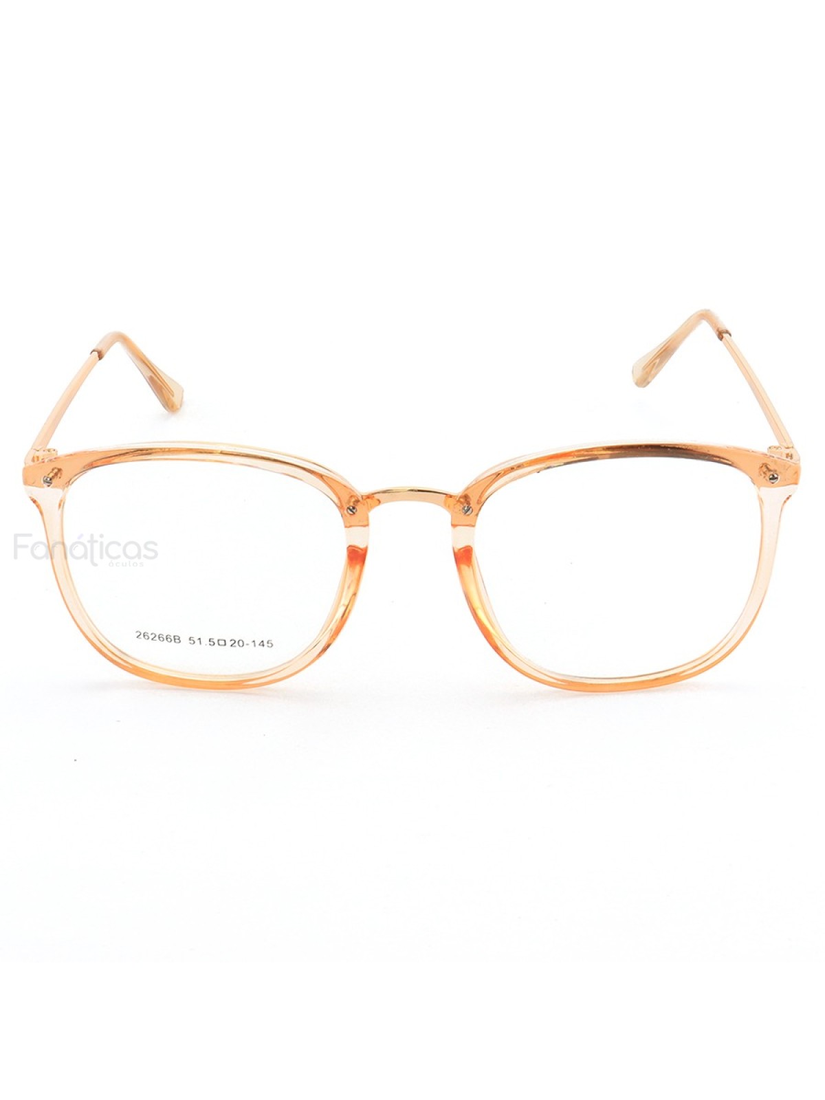 Armação de Óculos Quadrada 26266B CD Creme Transparente