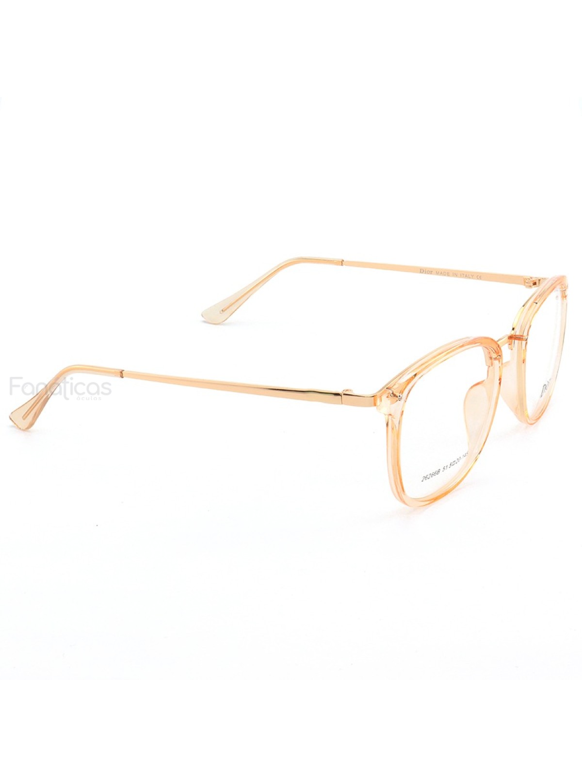 Armação de Óculos Quadrada 26266B CD Creme Transparente