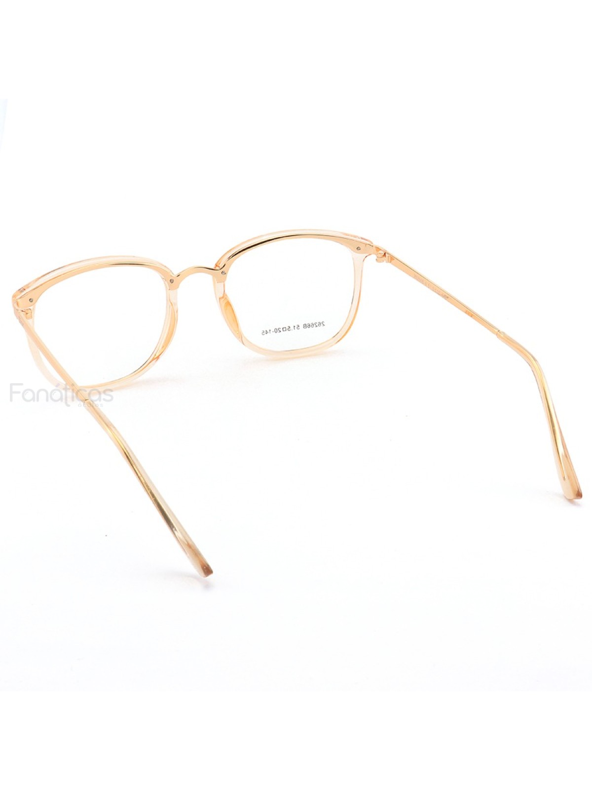 Armação de Óculos Quadrada 26266B CD Creme Transparente