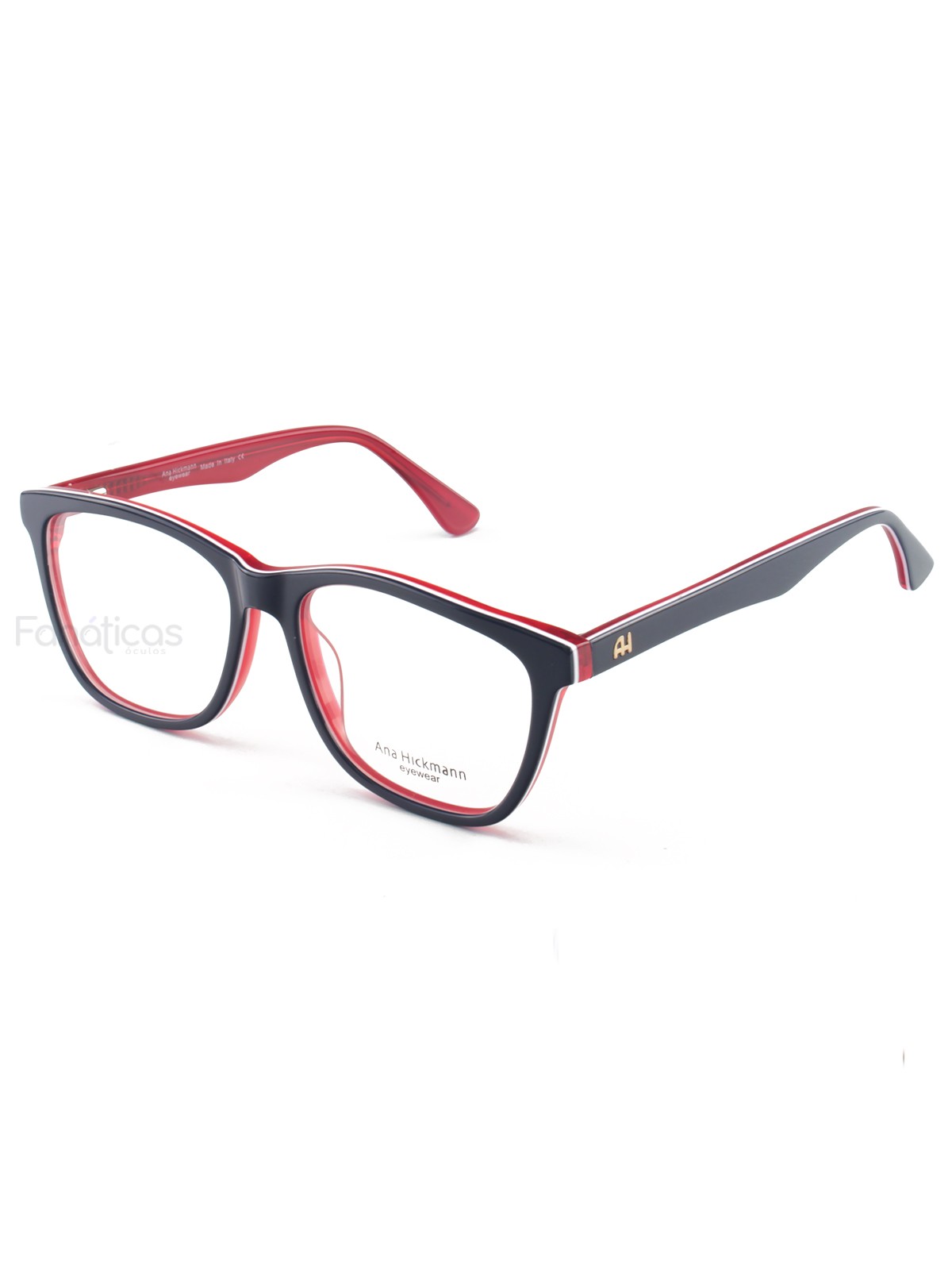 Armacao de Óculos Quadrada AH6225 Azul e Vermelho