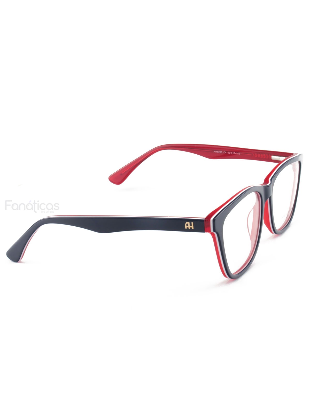 Armacao de Óculos Quadrada AH6225 Azul e Vermelho