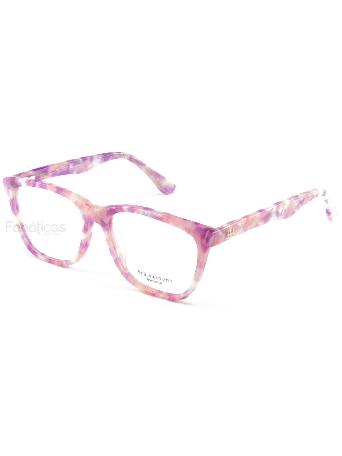 Armacao de Óculos Quadrada AH6225 Rosa Mesclado