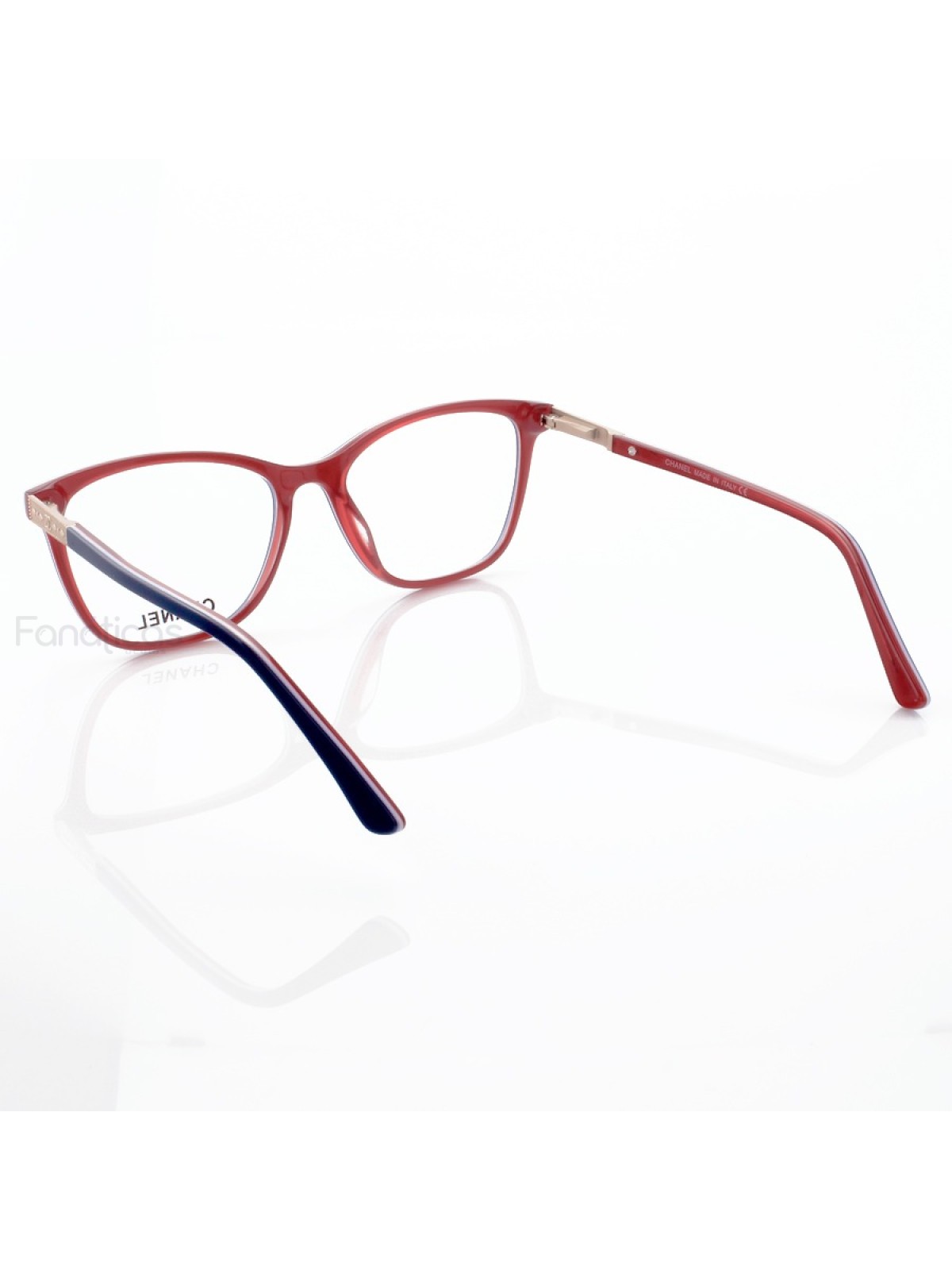 Armacao de Óculos Quadrada CH3503 Azul e Vermelho