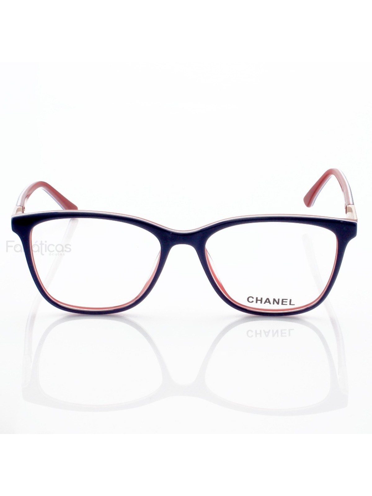Armacao de Óculos Quadrada CH3503 Azul e Vermelho