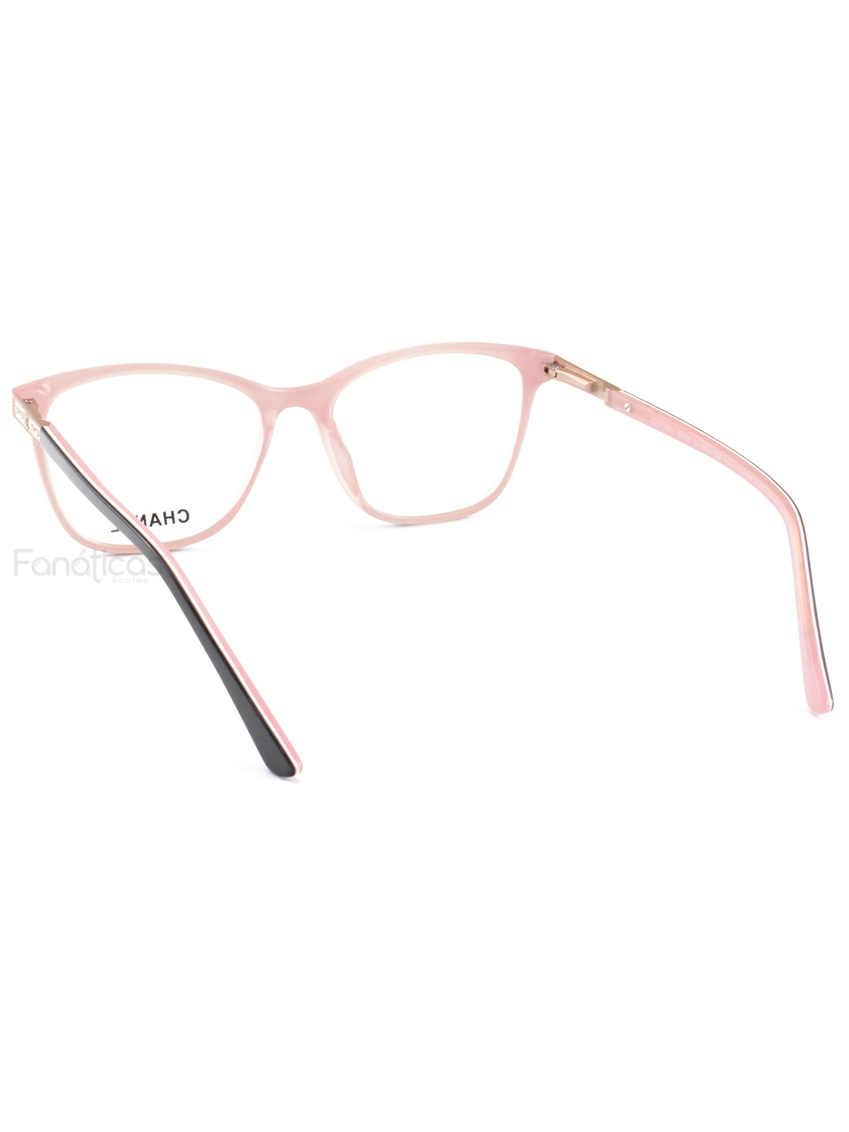 Armacao de Óculos Quadrada CH3503 Preto e Rosa