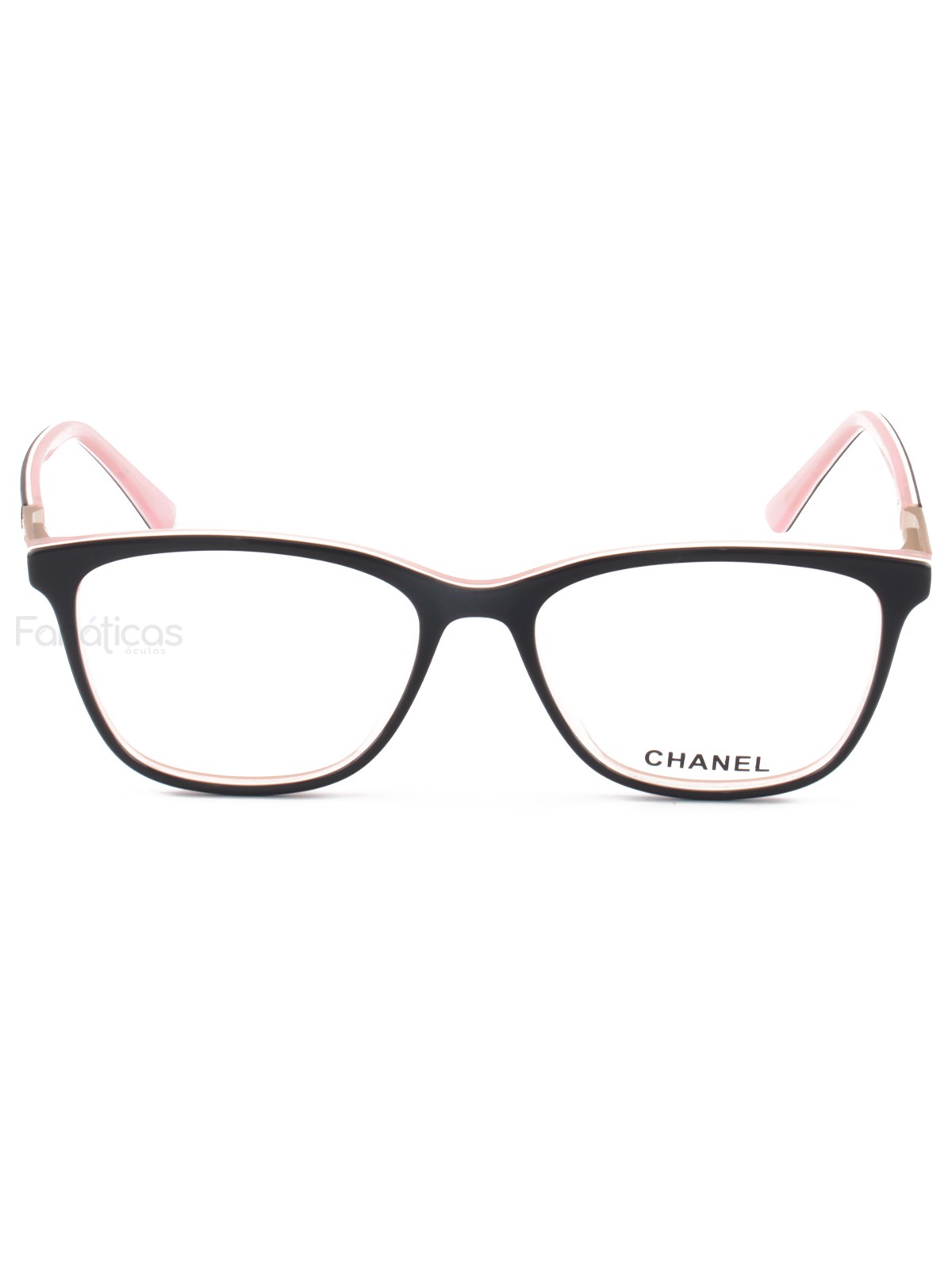 Armacao de Óculos Quadrada CH3503 Preto e Rosa