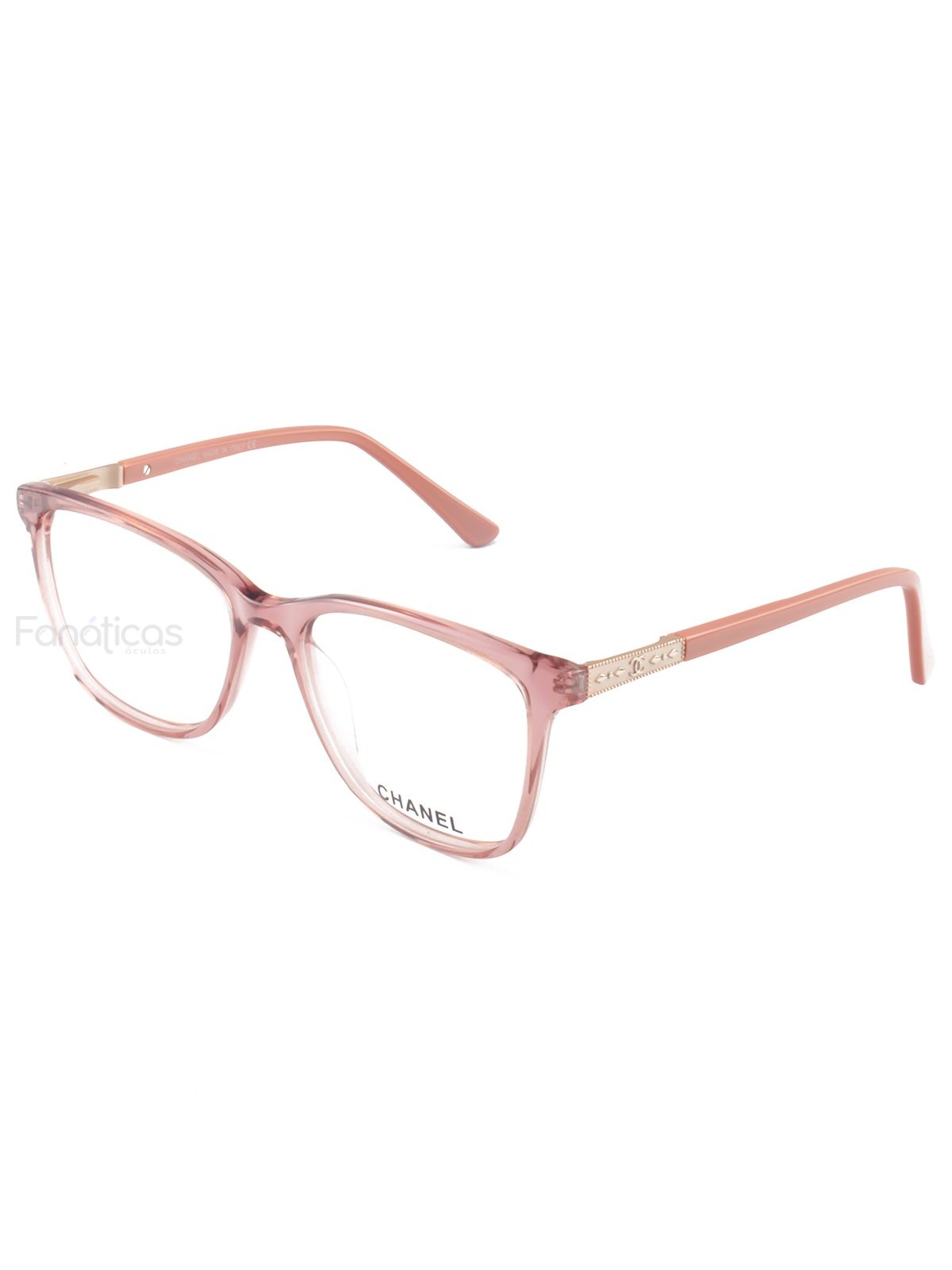 Armacao de Óculos Quadrada CH3503 Rosa Translucido