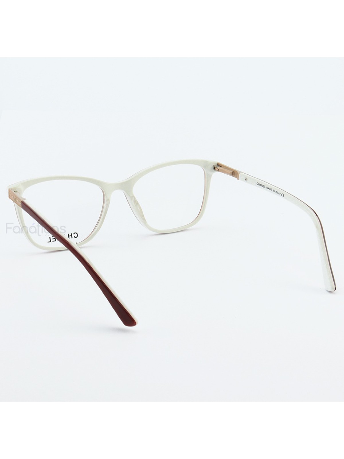 Armacao de Óculos Quadrada CH3503 Vermelho e Branco