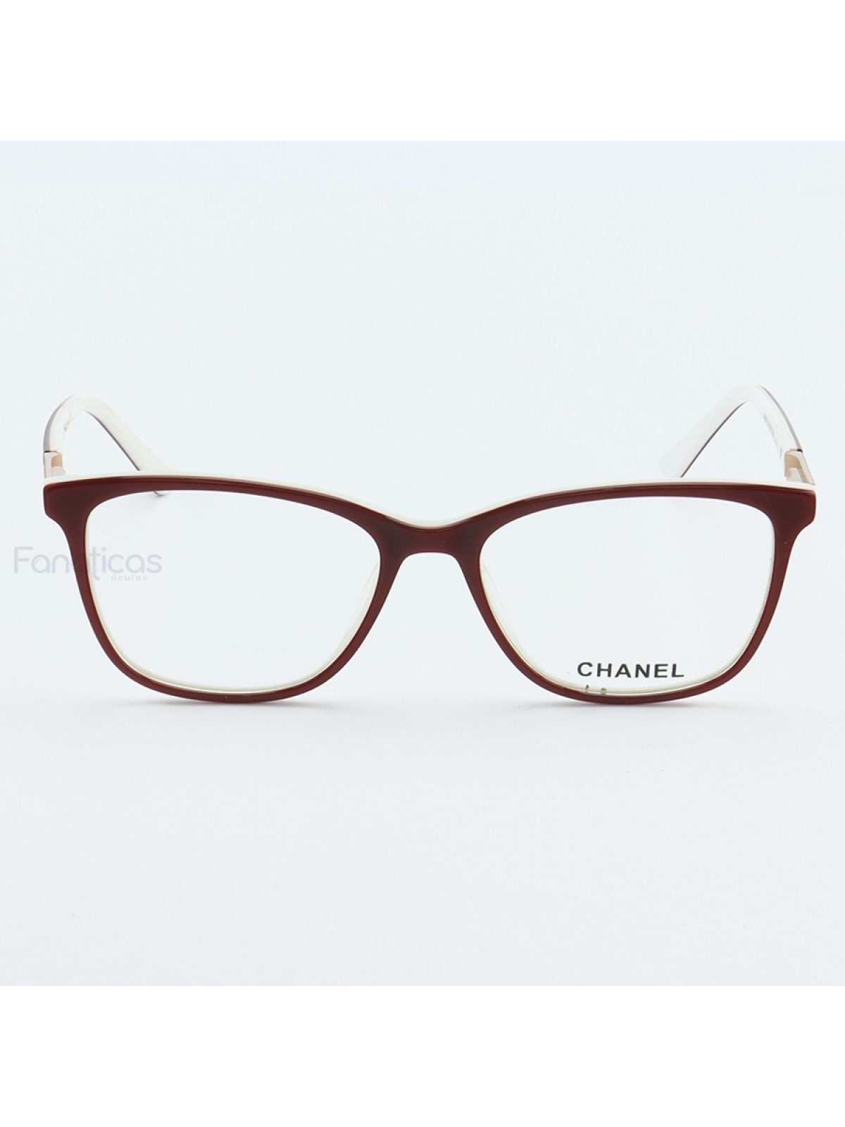 Armacao de Óculos Quadrada CH3503 Vermelho e Branco