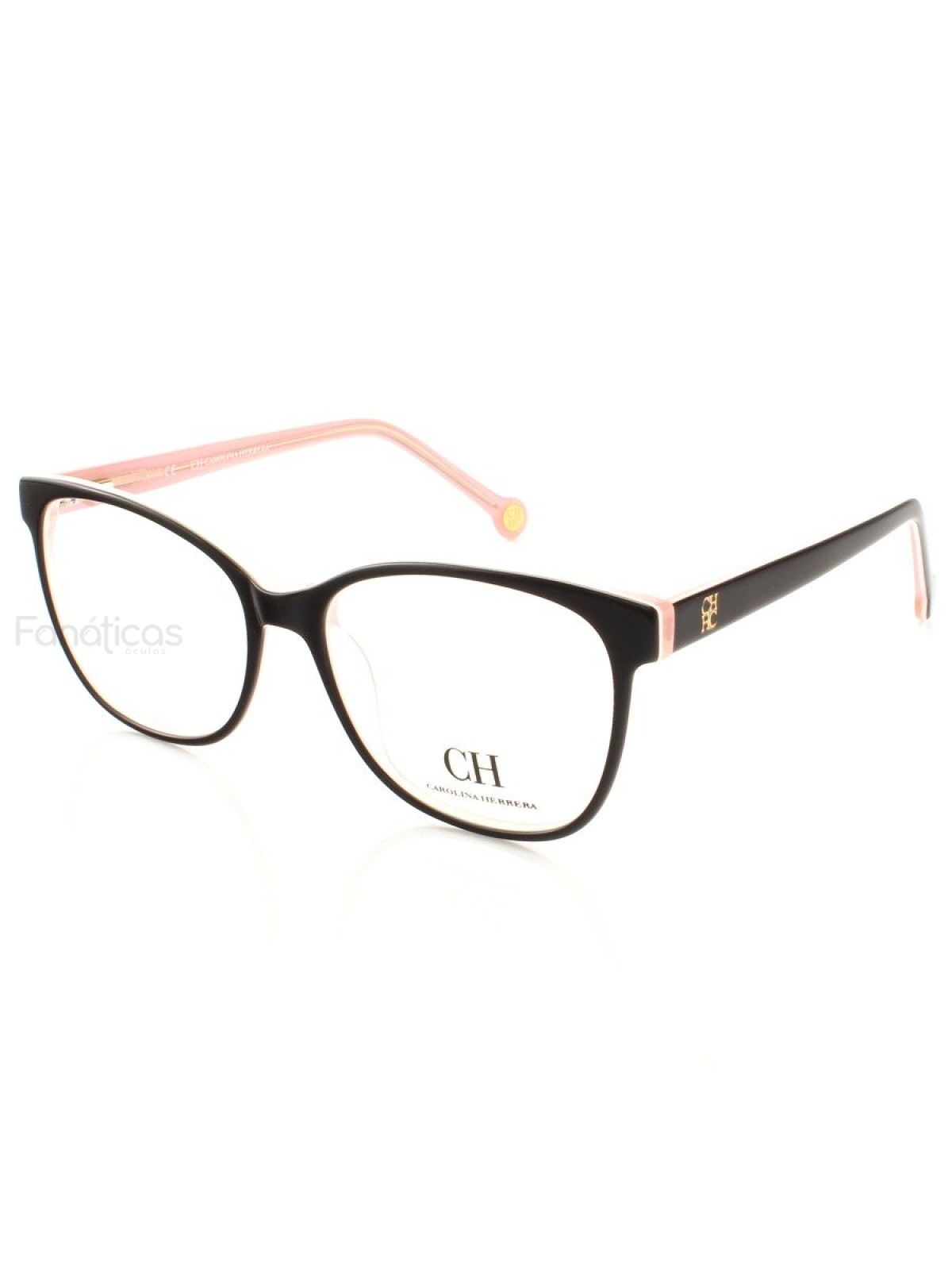 Armação de Oculos Quadrada CH659 - Preto e Rosa